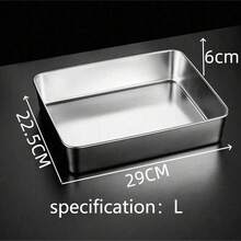 不锈钢提拉米苏托盘、长方形盘子、蛋糕和甜点盛放容器 - 銀色 - 查看 13