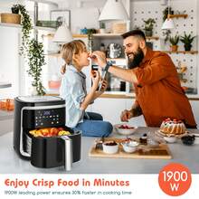 Oil-Free Air Fryer 7L, 1900W, 7 Preset Functions + Keep Warm, Manual Mode, LED Touch Panel, Dual Use: With Basket Or Drawer, Recipe Book Included - EU E Type Plug(220-240V) - View 9