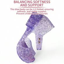 Princess Jelly Flats - Bright Blue Crystal Sandals, Breathable Rubber Sole, Square Toe Design, Suitable For Birthday Parties And Everyday Wear, Casual Shoes | Crystal Embellished Shoes | Lightweight Footwear - Purple - View 5