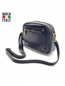 Woman Genuine Leathear Bag - Navy Blue - View 2