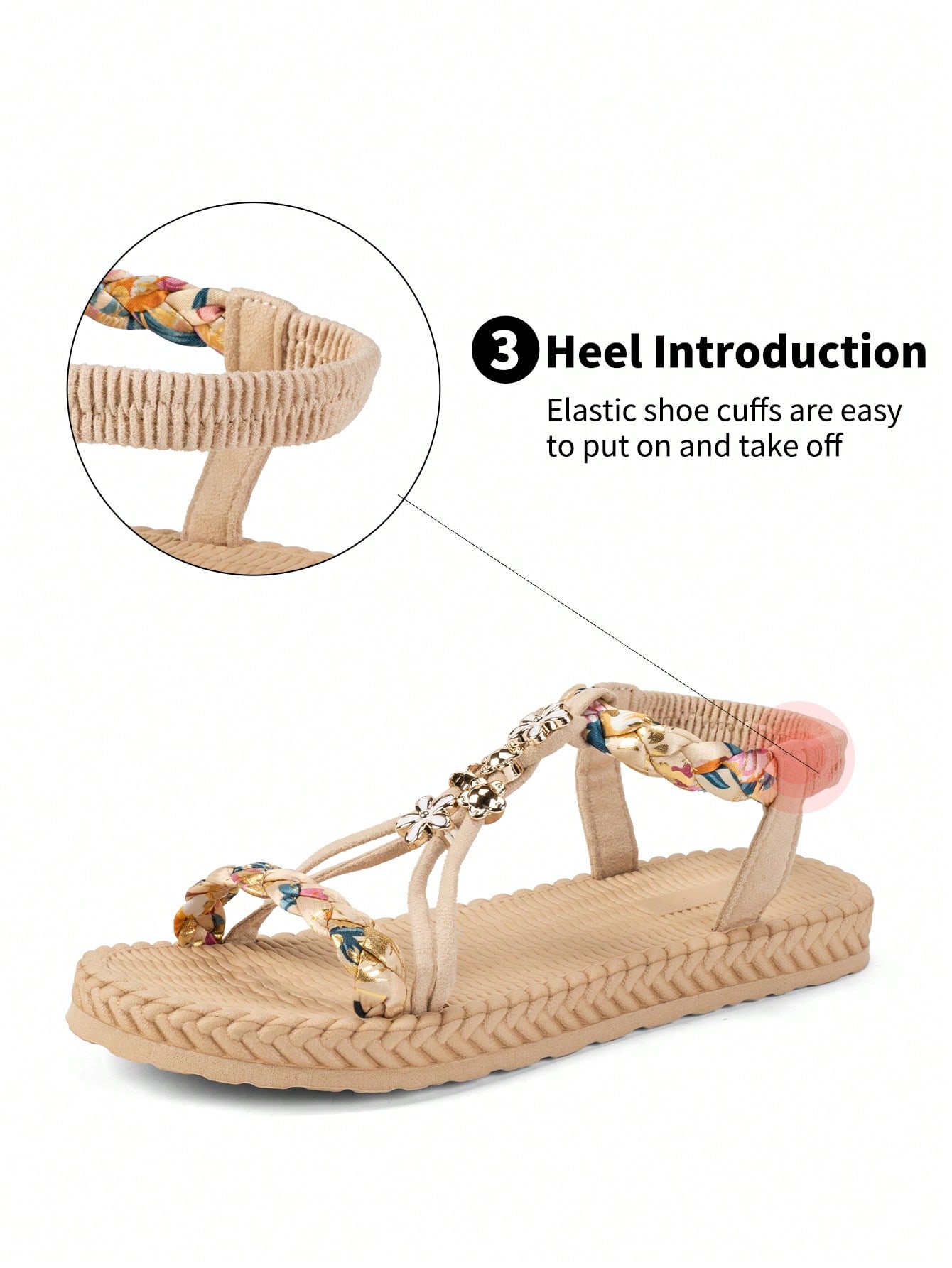 WRCVS صندل نسائي مسطح بيج، أحذية شاطئ خفيفة الوزن...