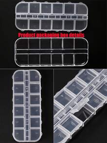 12 格多种尺寸珍珠 3D 指甲饰物和拾取铅笔+镊子，1 盒奢华美甲配件，无香配方，持久 3D 扁平白珍珠套装，适用于美甲和面部眼部身体化妆美甲用品指甲美甲宝石 - 白色 - 查看 5