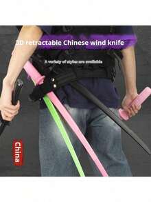 3D Gravity Expandable Samurai Sword Swing Blade Long Sword Outdoor Cool Stress Relief Model Toy Spiral Retractable Foldable Sword Model Prop - Holiday Gift - Birthday Gift For Men - Exquisite Gift - Multicolor - View 7