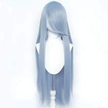 100CM Synthetic Long Straight Cosplay Wig With Bangs Woman Anime Ombre Wig Pink Green Gold Heat Resistant Wig 100cm - Multicolor - View 9