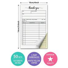 200 Pages/Thank You Receipt, White Yellow Two Copy Carbon Free Receipt, Invoice With Paper Pad,School Supplies,Back To School - 2pack - View 2