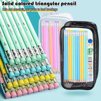 16 قلم رصاص ملون كرتوني من نوع 2B، مجموعة أقلام رصاص للرسم ، ممحاة و مبراة، لوازم طلابية ، أدوات قرطاسية جميلة 12 قلم رصاص في علبة، مناسبة للمكتب اليومي والمدرسة والحرم الجامعي