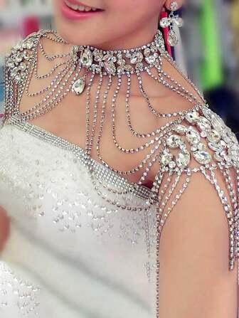Wholesale Crystal Shoulder Chains For Brides, Popular On Social Media, Perfect For Princess-Style Performance Dresses And Accessories.,Bridal Shoulder Chain: Spot Wholesale Bridal Wedding Crystal Shoulder Chain, Internet Celebrity Performance Dress Princess Accessories Shoulder Chain, Party Banquet Clothing Accessories
