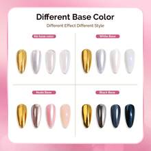 4 Jars Chrome Nail Powder Y2K Aesthetic Metallic Mirror Effect Holographic Aurora Chameleon White Chrome Powder For Nail Art Gel Polish, Nail Supplies For Nails Glitter Powder - Y01+Y07+M01+M02 - 查看 5