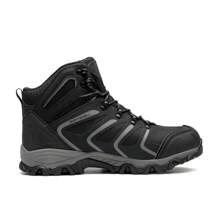 Men's Ankle High Waterproof Hiking Boots Outdoor Lightweight Shoes Trekking Trails Armadillo Black/Dark/Grey