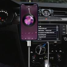 1 pieza Cable auxiliar para auto de tipo Nylon trenzado de Type-C/Lightning a 3.5mm, compatible con 16/15/14/13/12/11/XR/XS/iPad, adaptador de auriculares, cable de extensión - Patrón de piel de serpiente - Ver 5