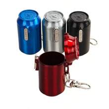 1 pieza Cenicero con forma de lata de refresco, cenicero mini portátil a prueba de viento, construcción de aleación de zinc, apto para accesorios de fumar en interiores y exteriores