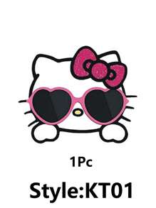 Sanrio 1Pc Hello Kittys Stickers Cartoon Cute Motorcycle Electric Car Car Rearview Mirror Personalized DIY Sticker Accessories Scratch Shield Helmet Decoration Stickers Stickers(Some Parts May Be Random)
