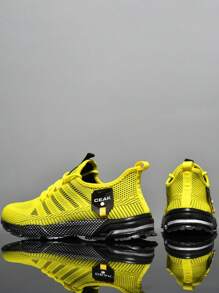 Plus Size Men's Casual Breathable Sports Running Shoes, Outdoor Fashion Solid Color Lightweight Training Sneakers