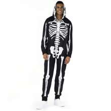 Morph Costumes Men's Skeleton Costume - Spooky Hooded Jumpsuit For Halloween - Fun Fancy Dress Outfit - Perfect For Parties And Events