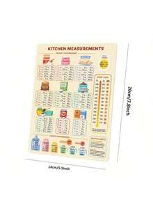 1pc Kitchen Conversion Magnets, Convenient For Cooking And Baking With Accurate Metric Conversion Cheat Sheet, Professional Chef And Home Cook Cooking Temperature Guide - Multicolor - View 2