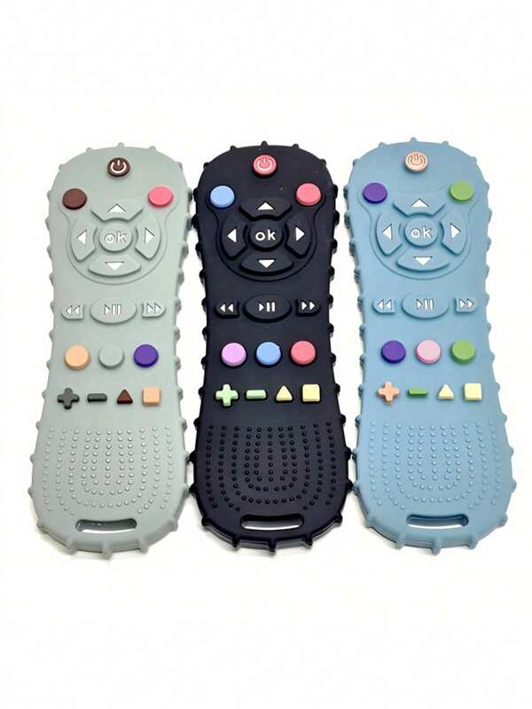 1 pieza Modelo de control remoto de silicona, juguete de dentición de silicona suave apto para niños pequeños y niñas, regalo de Navidad, decoración de Halloween, control de TV de simulación, juegos educativos, juguetes sensoriales, juguetes de viaje divertidos, artículos esenciales para bebés, decoraciones de cumpleaños, artículos baratos