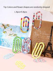 8pcs Creative Tie-Dye Fruit & Animal Acrylic Paper Clips, Bookmarks, Notebook, Memo Holders,School Supplies,Back To School - Multicolor - View 11