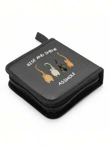 1pc Printed With The Pattern Of 4 Kittens 40pcs Cd/Dvd Case Holder: Portable Wallet Disc Storage Binder For Car, Home & Travel - Keep Your Discs Organized!Can Be Used For Gift Giving, Birthday Surprises, Storage, Cat Lovers - Black - View 3