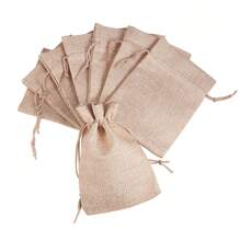 50pcs, Popular Linen Drawstring Pouch Jewelry Gifts Accessories Small Storage Bags