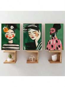 1/3PCS Optional Frame Posters Wall Arts Modern Women's Freedom And Freedom Series Theme Fashion Popular Studio Room Home Decoration ,Wall Art With Frame