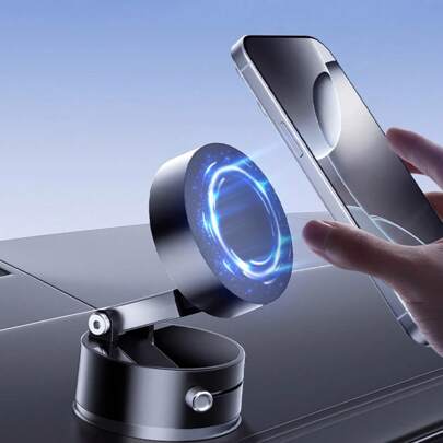 حامل الهاتف المغناطيسي القابل للتعديل 360 درجة بشفط مغناطيسي، حامل هاتف خلوي مغناطيسي يدوي لليد للسيارة/الجيم/المرآة، حامل هاتف مغناطيسي قابل للطي والسحب ثنائي الجانب متوافق مع جميع الهواتف أيفون وأندرويد، هدية لأعياد الميلاد والعائلة والأصدقاء، اكسسوارات السيارة