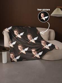 1 Personalized Photo Blanket, Customized Fleece Blanket With Family, Pet Or Couple Photo, Great Gift For Mother's Day, Father's Day, Memorabilia, Home Decor - Multicolor - View 5