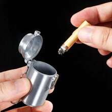 1 pieza Cenicero con forma de lata de refresco, cenicero mini portátil a prueba de viento, construcción de aleación de zinc, apto para accesorios de fumar en interiores y exteriores