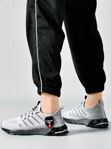 Men's Plus Size Casual Breathable Sports Running Shoes, Outdoor Fashion Solid Color Light-Weight Training Sneakers