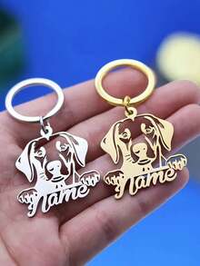 Customized Engraved Labrador Retriever Breed Stainless Steel Keychain - Personalized Pet Name Keyring For Men - Cute Animal Silhouette Key Chain - Durable Accessory Great For Dog Lovers And Mother's Day Gifts - Multicolor - View 5