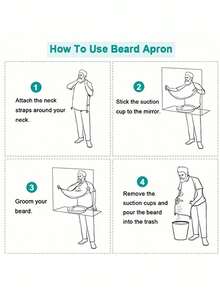Fartuch do golenia, męski fartuch do golenia, przezroczysty fartuch do golenia z przyssawką, fartuch do stylizacji wąsów, zestaw maszynek do golenia, zestaw nożyczek - Czarne - Zobacz 8