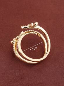Anillo envolvente abierto con diseño de mariposa, de cobre con circonita sintética, joyería de uso diario ajustable para todas las estaciones