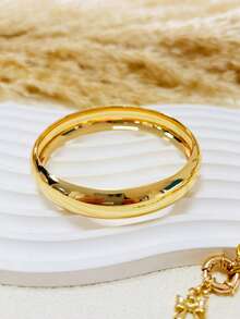 1 chiếc vòng tay vàng, vòng tay bản rộng, vòng tay nữ, quà tặng cho nữ - Vàng - Xem 3