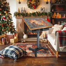 BingoPaw Jigsaw Puzzle Table On Wheels : Jigsaw Board Size 90x70x98cm Puzzle Board 1500 Pieces Rotating And Tilting Adjustable Tables, Storage Drawers Puzzles For Adults Rotating Wheel