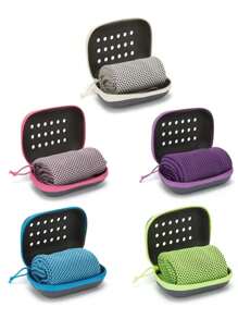 1 pieza Toalla de enfriamiento de secado rápido, toalla suave y transpirable para absorción de frío para deportes, gimnasio, yoga con caja de almacenamiento, apta para golf