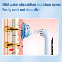 黑头导出器，毛孔真空清洁器，电动祛痘器，黑头导出器，USB充电式水循环洁面仪，电池容量：300mAh，新款黑头测试仪 - 白色 - 查看 5