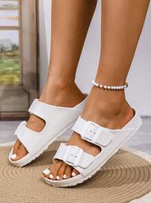 Damen Große Größen flache Schnallen Slip-On wasserdichte rutschfeste atmungsaktive Sandalen