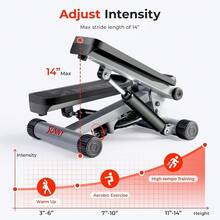 2025 Hottt New Arrivals-Sunny Health & Fitns Mini Stepper For Exercise Low-Impact Stair Step Cardio Equipment  Ristance Bands, Digital Monitor, Optional Twist Motion Stepper-Original