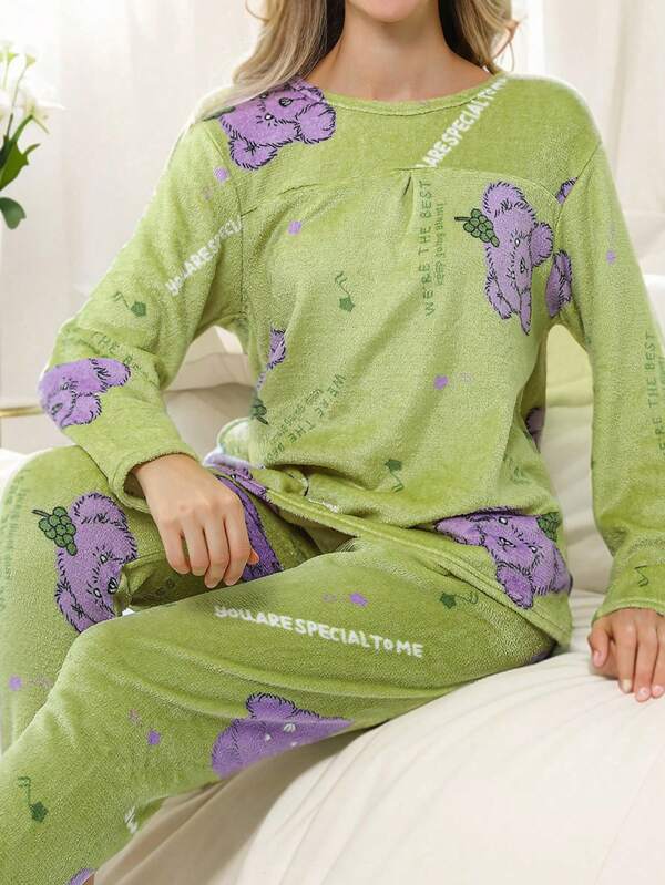 2Pzs Conjuntos De Pijamas Gruesos y Cálidos Térmica Para Mujer Top Y Pantalón pijama Polar Mujer