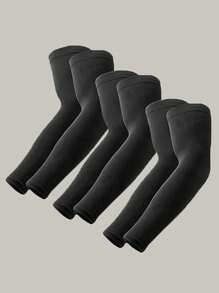 3 Pairs Cooling Arm Sleeves, Arm Sleeves Breathable, Stretchable, Quick Drying For Sports & Daily Use, Ice Fabric, Elastic Fit, Sun Protection Accessory For Summer Activities, Cycling