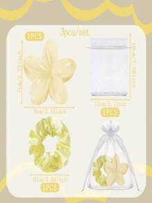 3pcs/15pcs/Set Bridal Shower Gifts, Bridesmaid Hairband Proposal Gifts, Including Flower Claw Clips, Satin Hairbands, Organza Bags, Suitable For Weddings, Proposals, Birthdays, Bachelorette Parties, And Anniversary Gifts