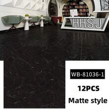 12/24 Stücke matte selbstklebende Vinylfliesen, einfach abziehen und anbringen, Marmormuster, gerade aufeinander abgestimmte Formen und Streifen, geeignet für Wohnzimmer, Küche, Schlafzimmer 30cm*30cm - Verschiedenfarbig - Übersicht 19