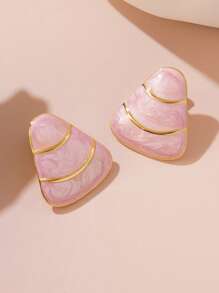 1 Paar minimalistische, süße, feenhafte geometrische, mehrfarbige Harz-Edelstahl-Ohrstecker, geeignet für den Alltag von Frauen, Dates, Geschenke für Freunde