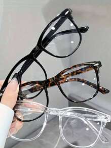 3pcs/1pc Cat Eye Transparent Glasses For Teenagers, Suitable For Daily Reading And Back To School Accessories