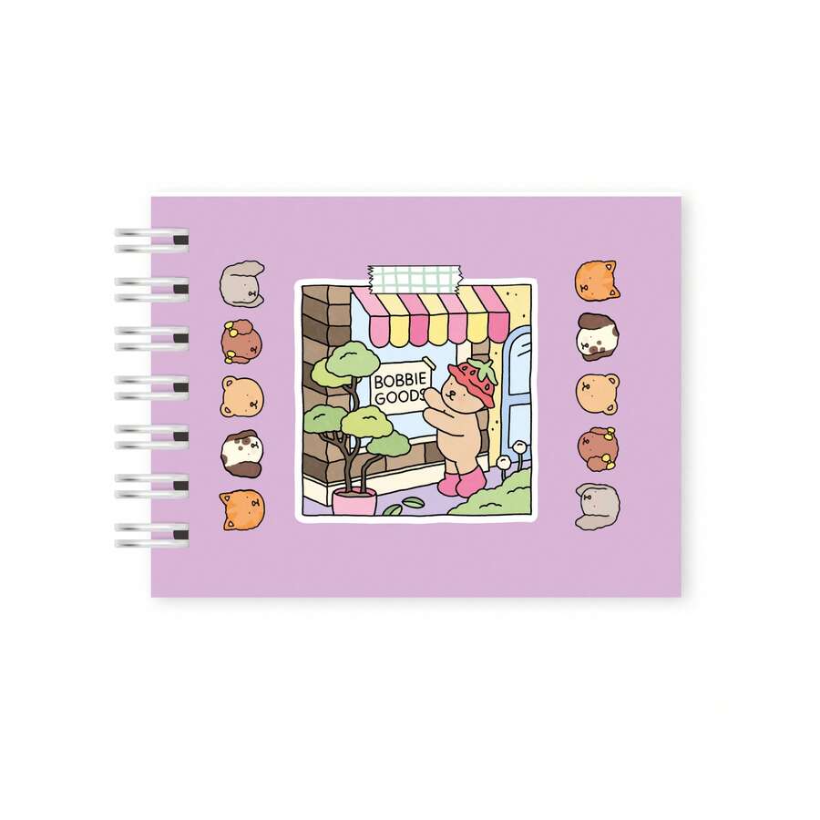 Mini Coloring Book 50 Sheets Hardcover 180g Drawing Notebook Painting Coloring Book - 紫色 - 查看 1