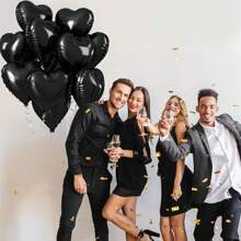 18 piedi Palloncino a forma di cuore in elio nero, 10 pezzi grandi palloncini neri a forma di cuore in lattice, palloncini a forma di cuore neri per uomini, compleanni, lauree, fidanzamenti, San Valentino