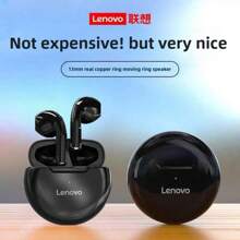 Lenovo سماعات أذن لينوفو التي تعمل بتقنية البلوتوث اللاسلكية HT38 قطعة واحدة، سماعات رياضية مع صوت عالي الجودة وجودة باس، مقاومة للعرق، خفيفة الوزن وملائمة بشكل مريح للرجال والنساء، فكرة هدية، باللونين الأبيض والأسود، هدية مناسبة للأعياد