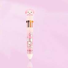 Sanrio Sanrio 2pcs/6pcs/12pcs Kulomi 10 Color Button 0.5mm Ballpoint Pen, Fast Drying Ink That Won't Get Dirty, Multiple Colors For Easy Note Taking, Multi-Purpose, Office Supplies, Holiday Gift 61 Gifts (Random Styles)