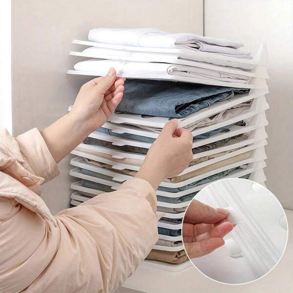 5pcs - Wardrobe Tidying Lazy Folding Clothes T-Shirts Short-Sleeved Pants Storage Classification Folding Clothes Board Clothes Storage Folding Clothes Board