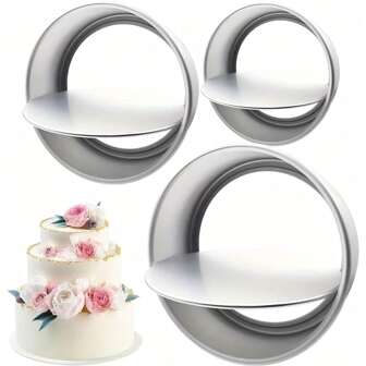 1/3/4PCS Aluminum Round Cake Trays, Non-Stick Baking Trays With Detachable Bottoms, Cake Mold Rolled Edges, Suitable For Weddings, Birthdays, Anniversaries Or Party Events