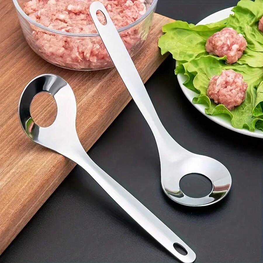 2件套不锈钢肉丸制作器 - 不粘涂层，易于使用的厨房工具，适合家庭和餐厅使用 - 彩色 - 查看 1
